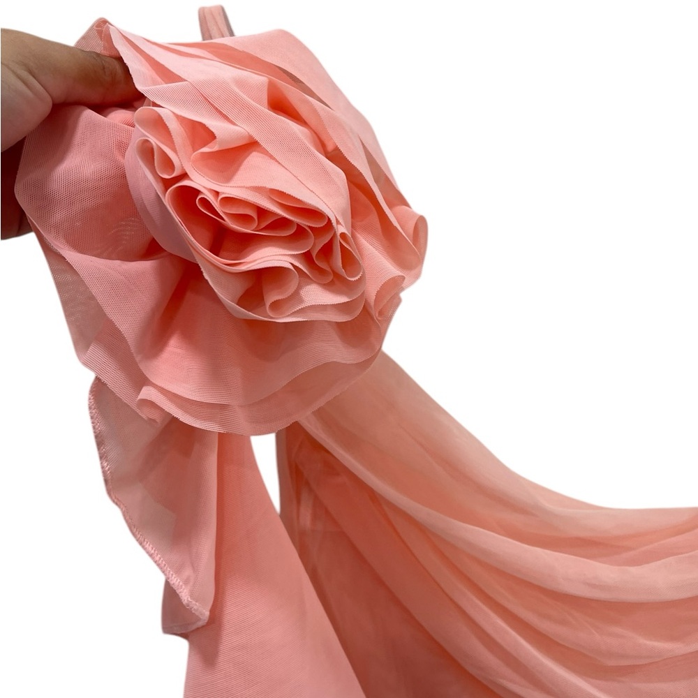 House Of Cb Charla Soft Apricot Ruffle Mini Dress Size S - Picture 3 of 5